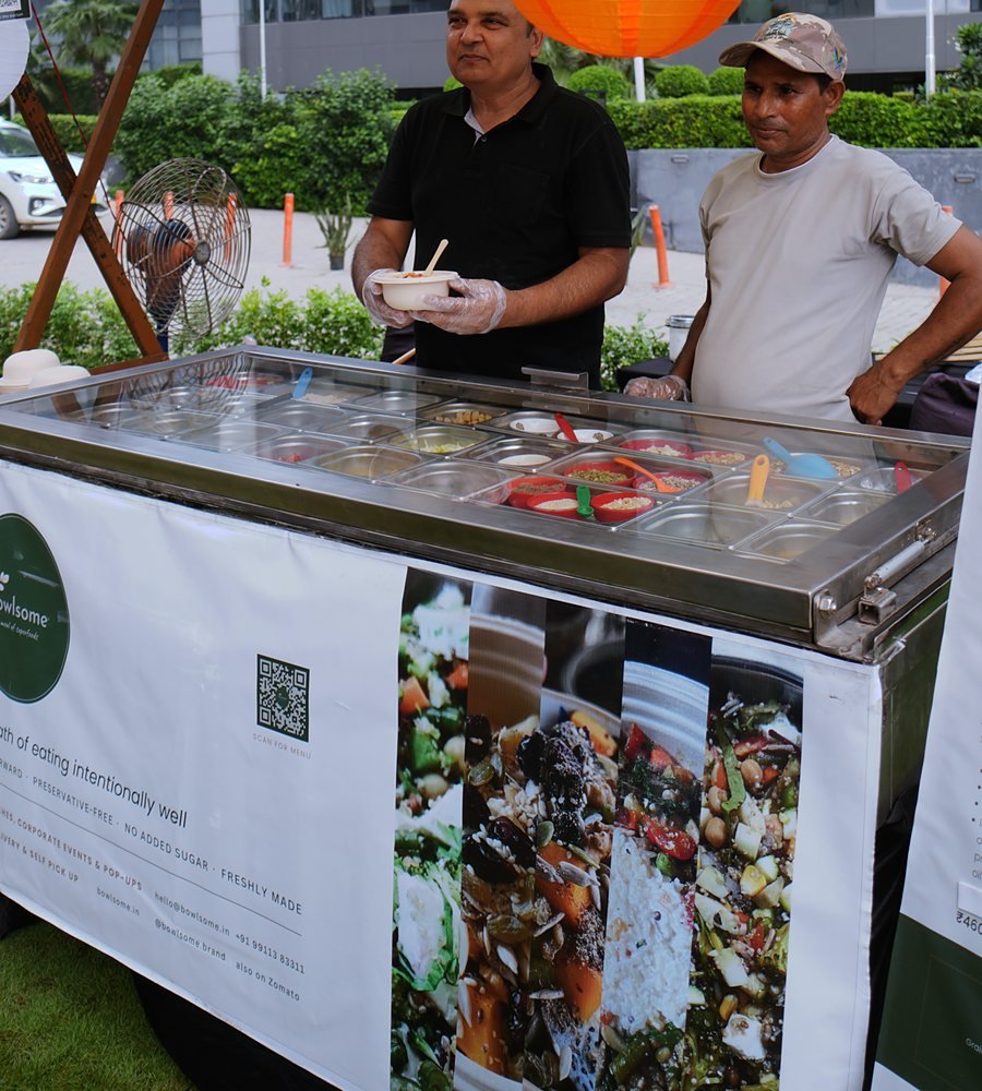A Bowlsome® bowl being built to order at the live counter